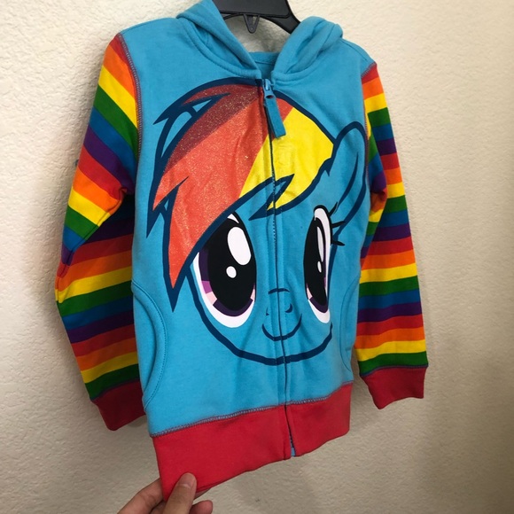 MY LITTLE PONY Girls Hooded Full Zip Hoodie Sweatshirt Wings Decorated NWT - Picture 3 of 13